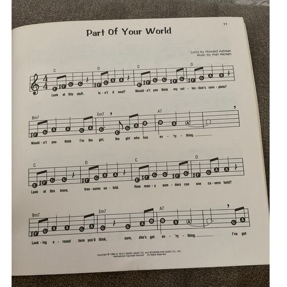 1989 Softcover Recorder Fun Songbook Disney The Little Mermaid - Picture 7 of 8